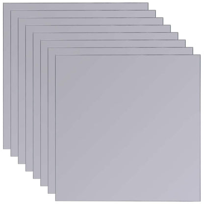 242729 vidaXL Frameless Mirror Tiles Glass 8 pcs 20,5 cm - Silver - 20.5 x 20.5 x 0.4 cm