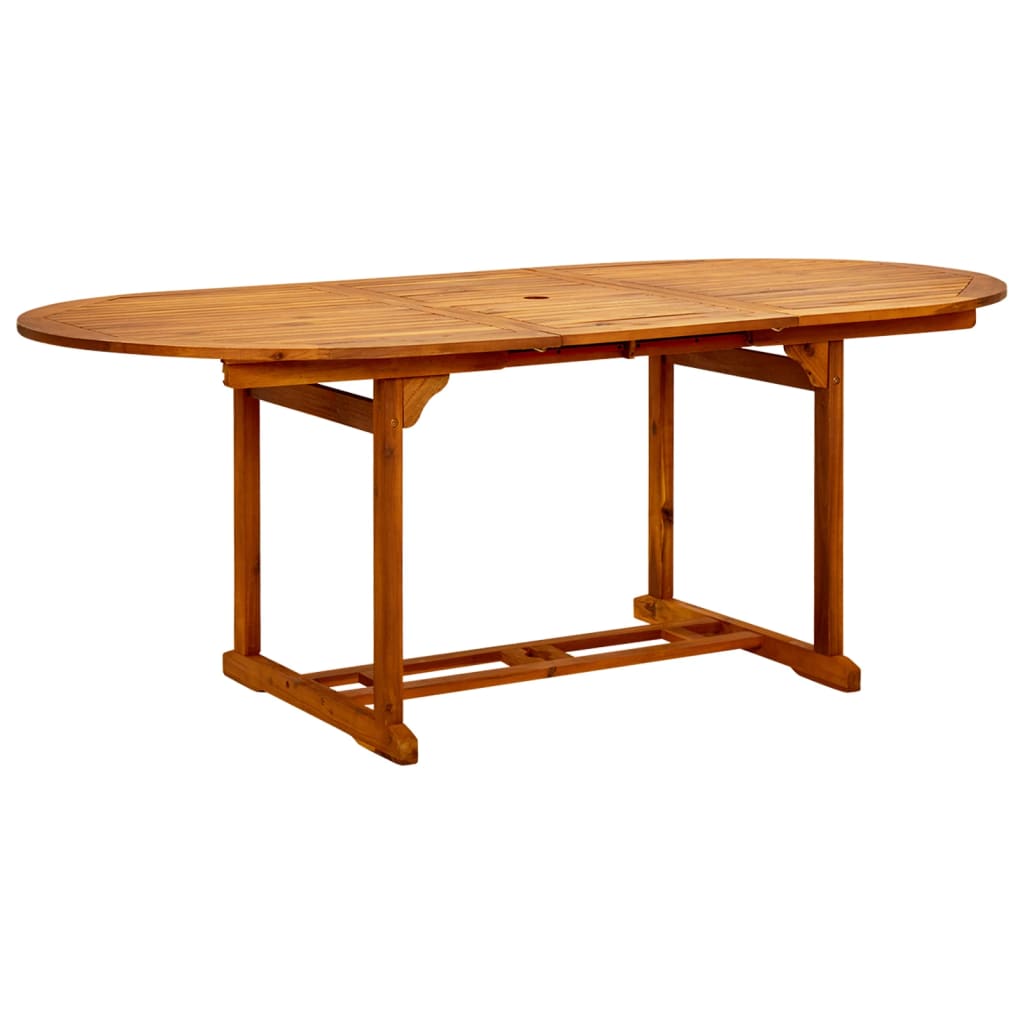 vidaXL Garden Table (150-200)x100x75 cm Solid Acacia Wood - Brown - 200 x 100 x 75 cm