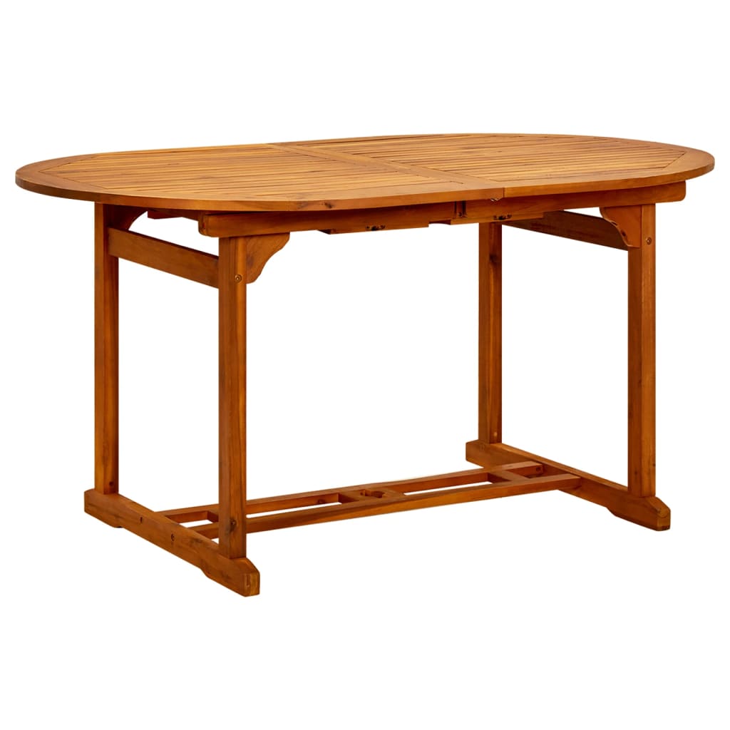 vidaXL Garden Table (150-200)x100x75 cm Solid Acacia Wood - Brown - 200 x 100 x 75 cm