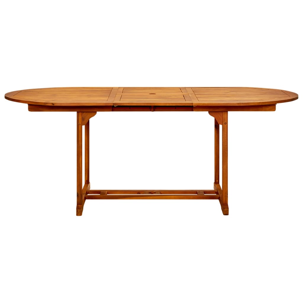 vidaXL Garden Table (150-200)x100x75 cm Solid Acacia Wood - Brown - 200 x 100 x 75 cm