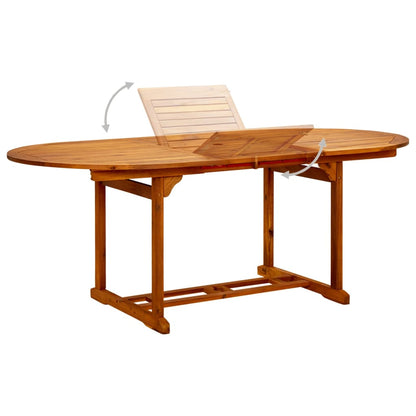 vidaXL Garden Table (150-200)x100x75 cm Solid Acacia Wood - Brown - 200 x 100 x 75 cm