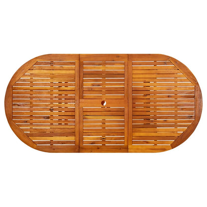 vidaXL Garden Table (150-200)x100x75 cm Solid Acacia Wood - Brown - 200 x 100 x 75 cm