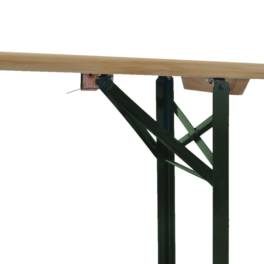 vidaXL Folding Beer Table with 2 Benches 220 cm Fir Wood - Brown