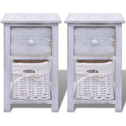 vidaXL Bedside Cabinets 2 pcs Wood White