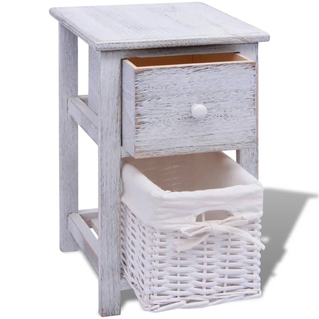 vidaXL Bedside Cabinets 2 pcs Wood White