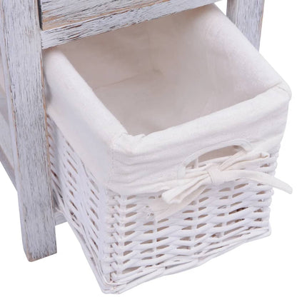 vidaXL Bedside Cabinets 2 pcs Wood White