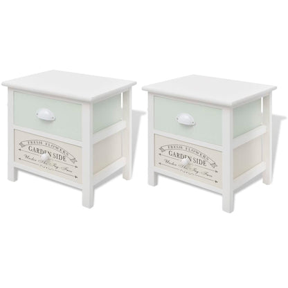 vidaXL French Bedside Cabinets 2 pcs Wood - White