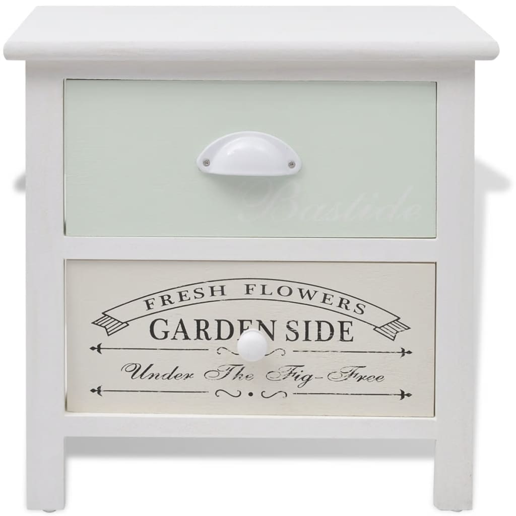 vidaXL French Bedside Cabinets 2 pcs Wood - White