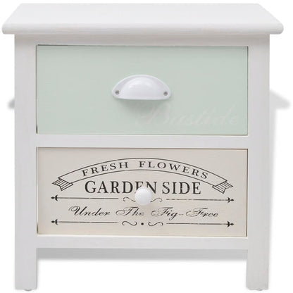 vidaXL French Bedside Cabinets 2 pcs Wood - White