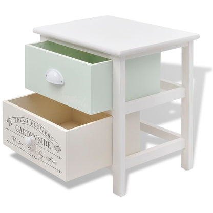 vidaXL French Bedside Cabinets 2 pcs Wood - White