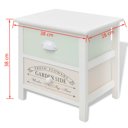 vidaXL French Bedside Cabinets 2 pcs Wood - White