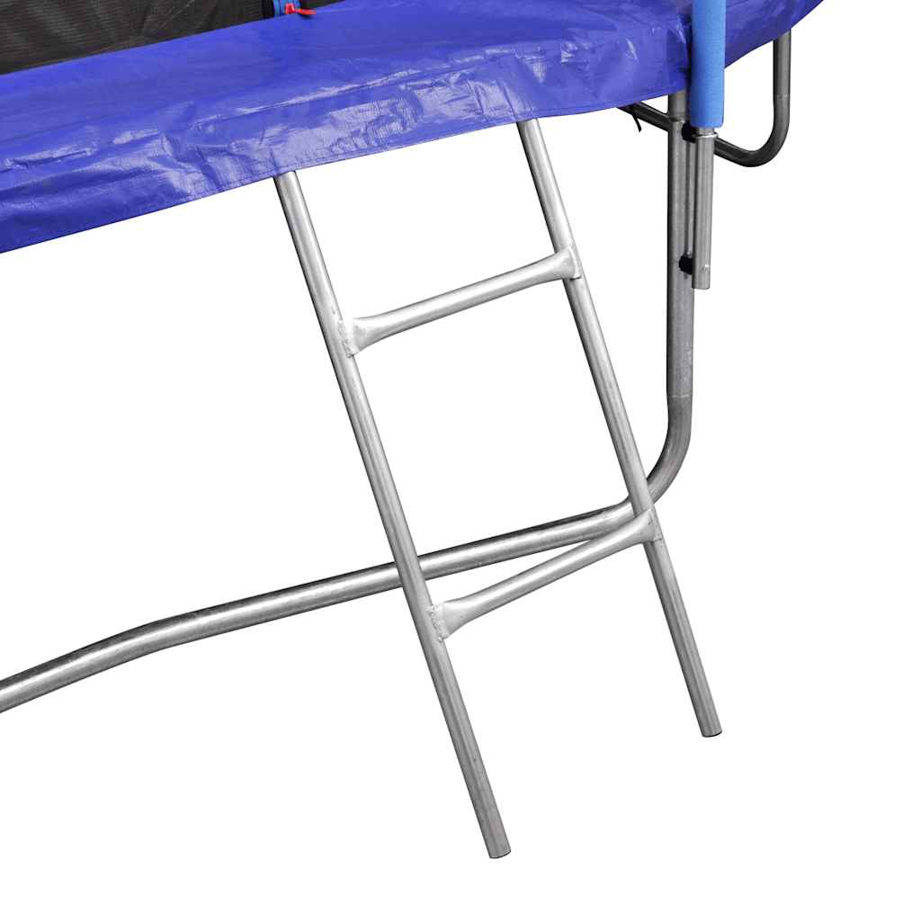 vidaXL Five Piece Trampoline Set 3.66 m - Black and blue