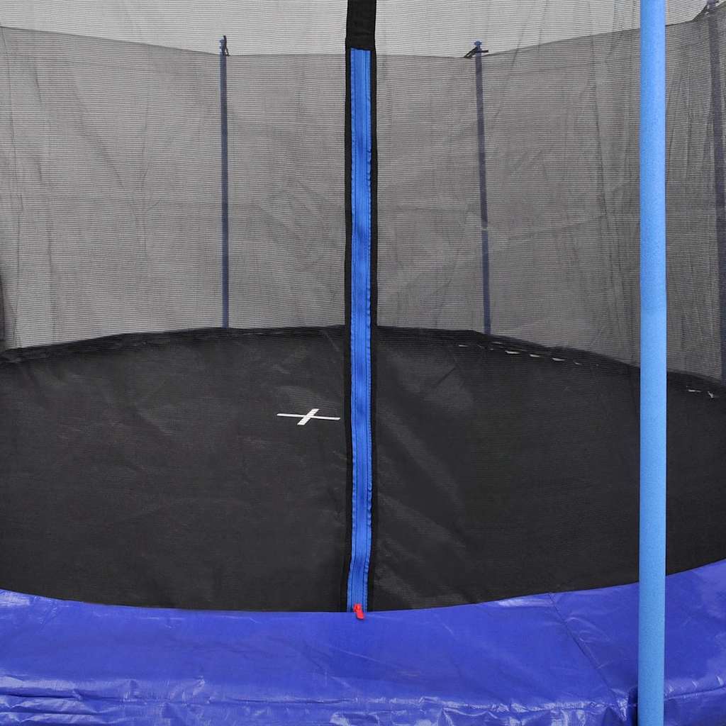 vidaXL Five Piece Trampoline Set 3.96 m - Black and blue