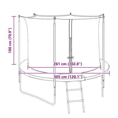 Safety Net for 3.05 m Round Trampoline - Black