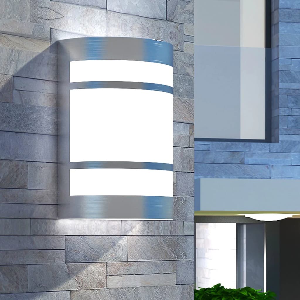 vidaXL Outdoor Wall Light Stainless Steel - Silver