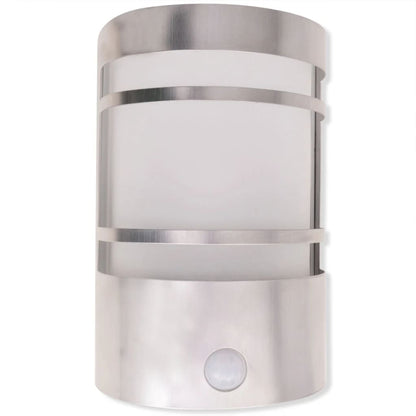 vidaXL Outdoor Wall Light with Sensor Stainless Steel - Silver