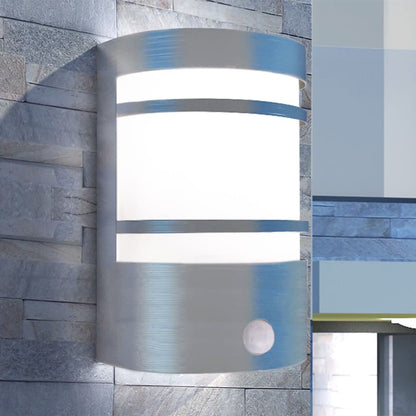 vidaXL Outdoor Wall Light with Sensor Stainless Steel - Silver
