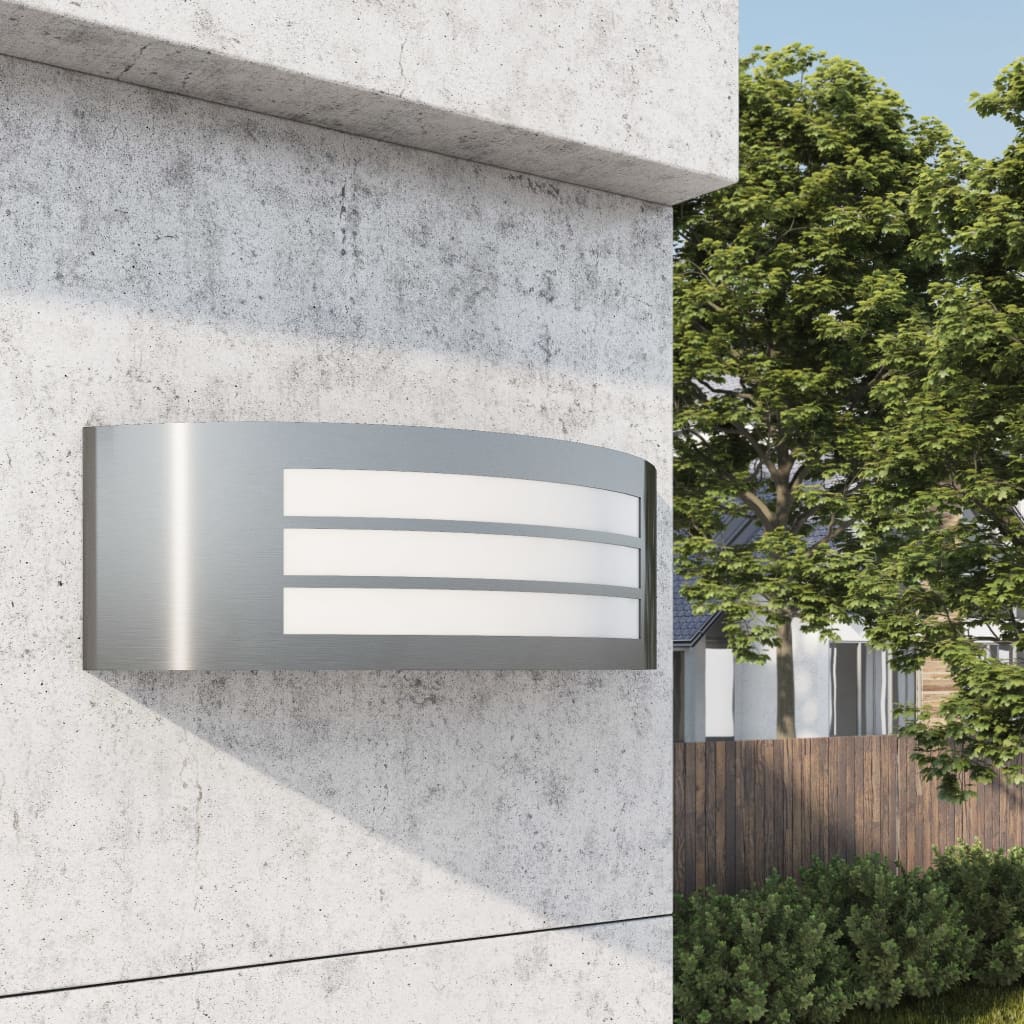 vidaXL Outdoor Wall Light Stainless Steel - Silver - 11899