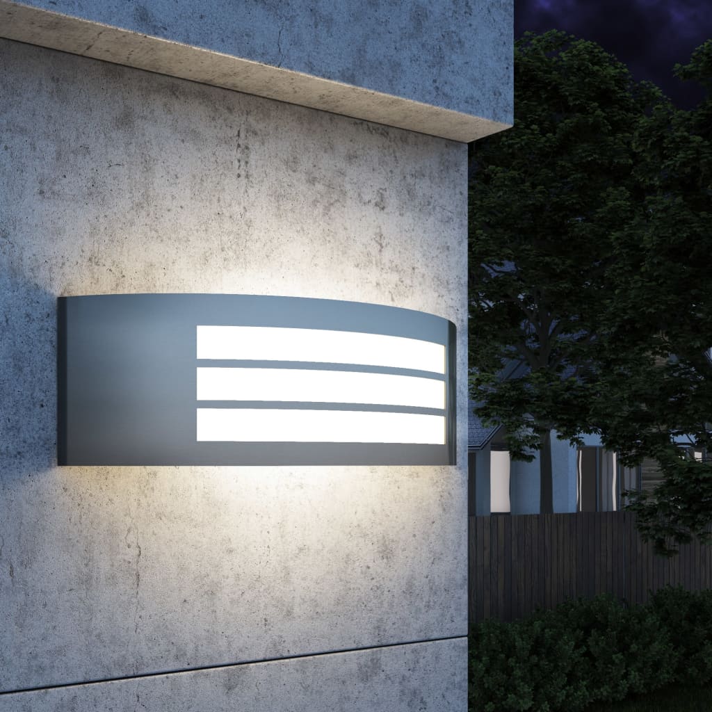 vidaXL Outdoor Wall Light Stainless Steel - Silver - 11899