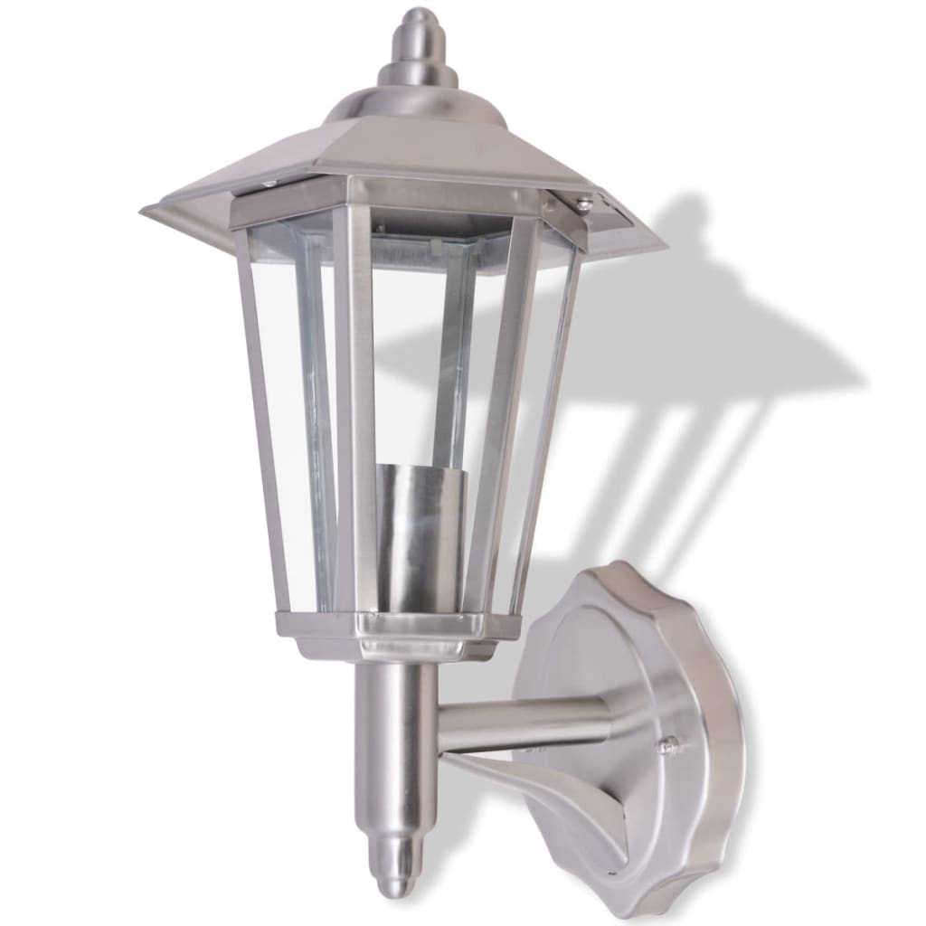 vidaXL Outdoor Uplight Wall Lantern Stainless Steel - Silver