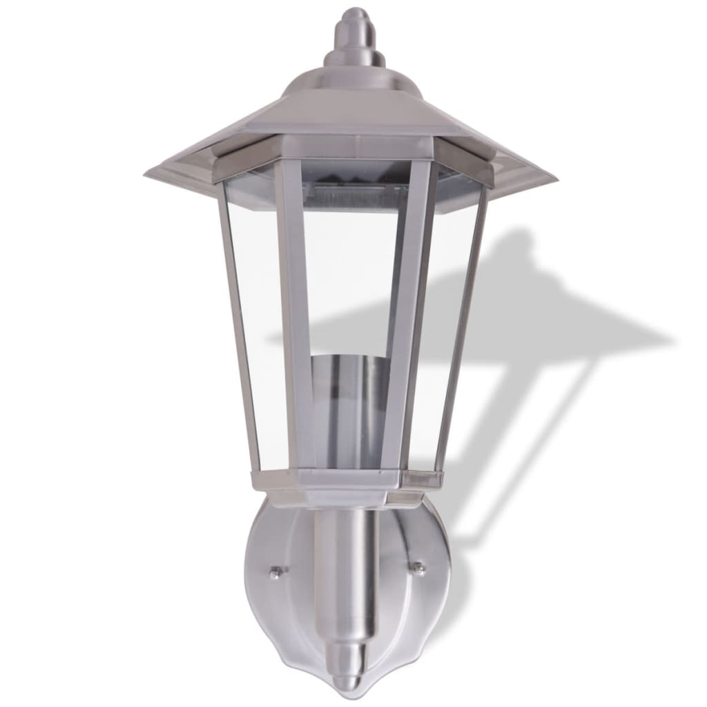 vidaXL Outdoor Uplight Wall Lantern Stainless Steel - Silver