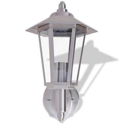 vidaXL Outdoor Uplight Wall Lantern Stainless Steel - Silver