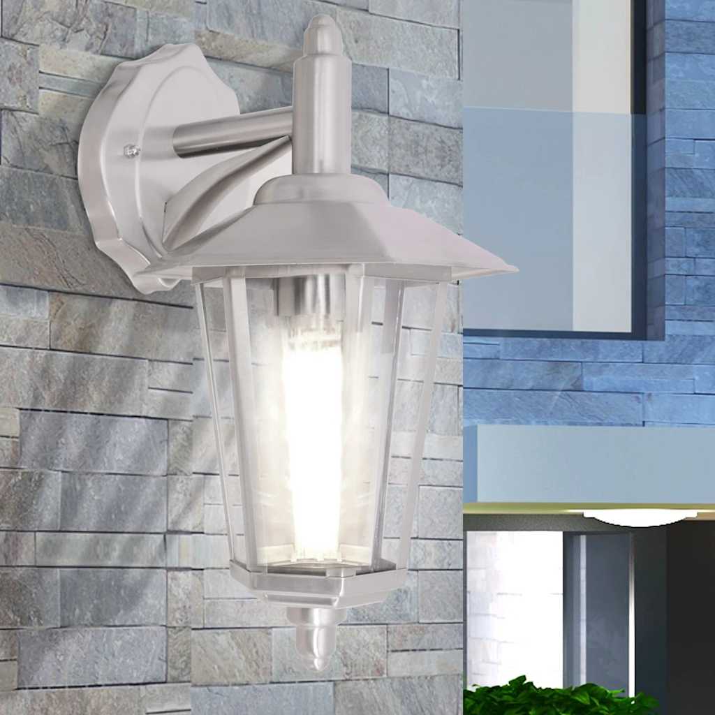 vidaXL Outdoor Downlight Wall Lantern Stainless Steel - Silver