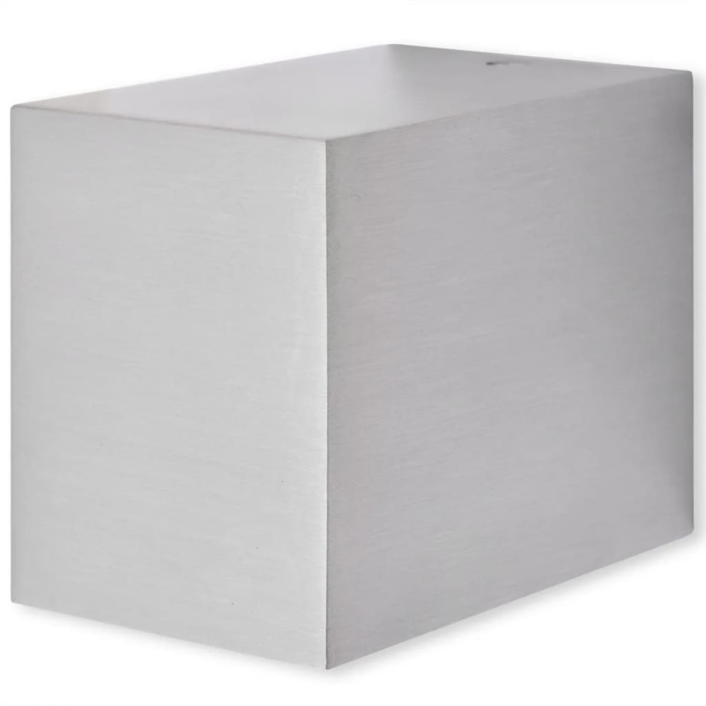 vidaXL Cube Outdoor Wall Lights 2 pcs - Silver - 6.8 x 9.2 x 8.1 cm