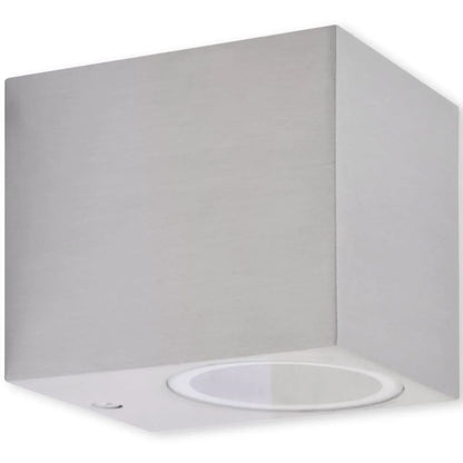 vidaXL Cube Outdoor Wall Lights 2 pcs - Silver - 6.8 x 9.2 x 8.1 cm