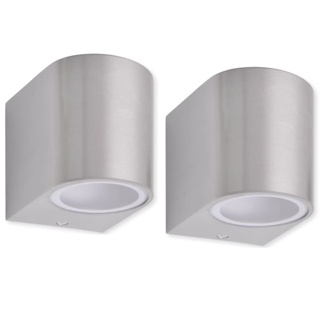 vidaXL Outdoor Wall Lights 2 pcs - Silver - 6.6 x 9.5 x 8 cm