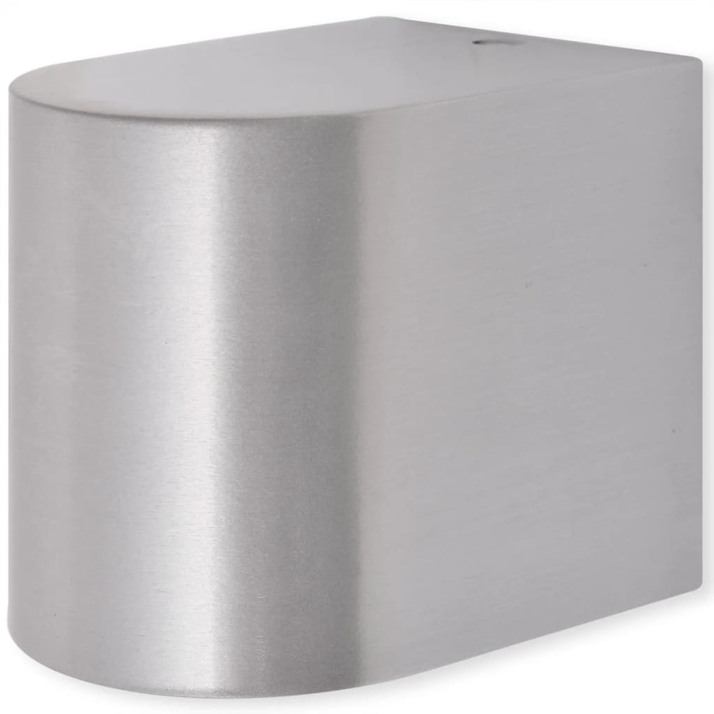 vidaXL Outdoor Wall Lights 2 pcs - Silver - 6.6 x 9.5 x 8 cm
