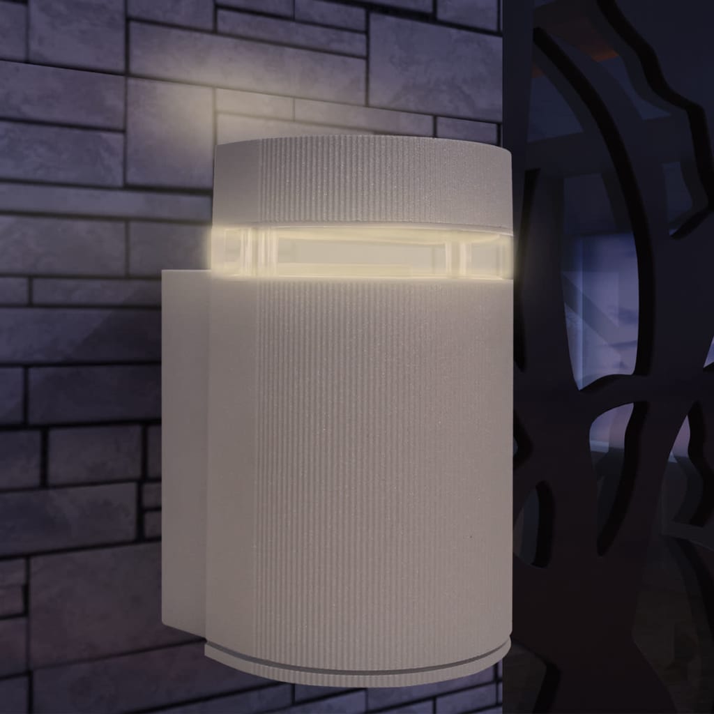 vidaXL Outdoor Semi-Cylindrical Wall Sconce Grey Aluminium