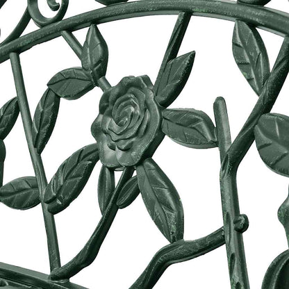 vidaXL Garden Bench 100 cm Cast Aluminium Green