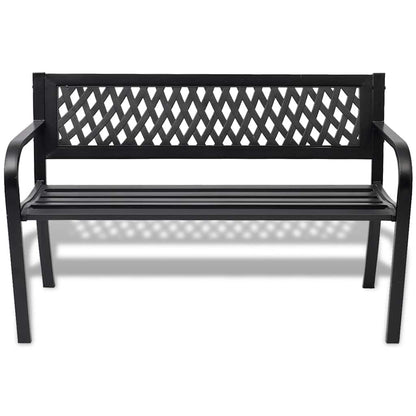 vidaXL Garden Bench | Black | Steel frame | 2-seater | Durable | Garden Bench