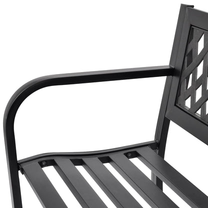 vidaXL Garden Bench | Black | Steel frame | 2-seater | Durable | Garden Bench