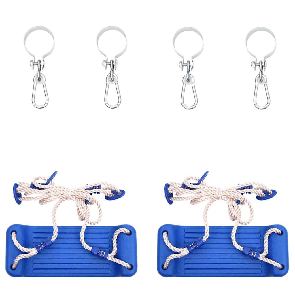 vidaXL Swing Seats with Ropes 2 pcs Blue 38x16 cm PE - 34610