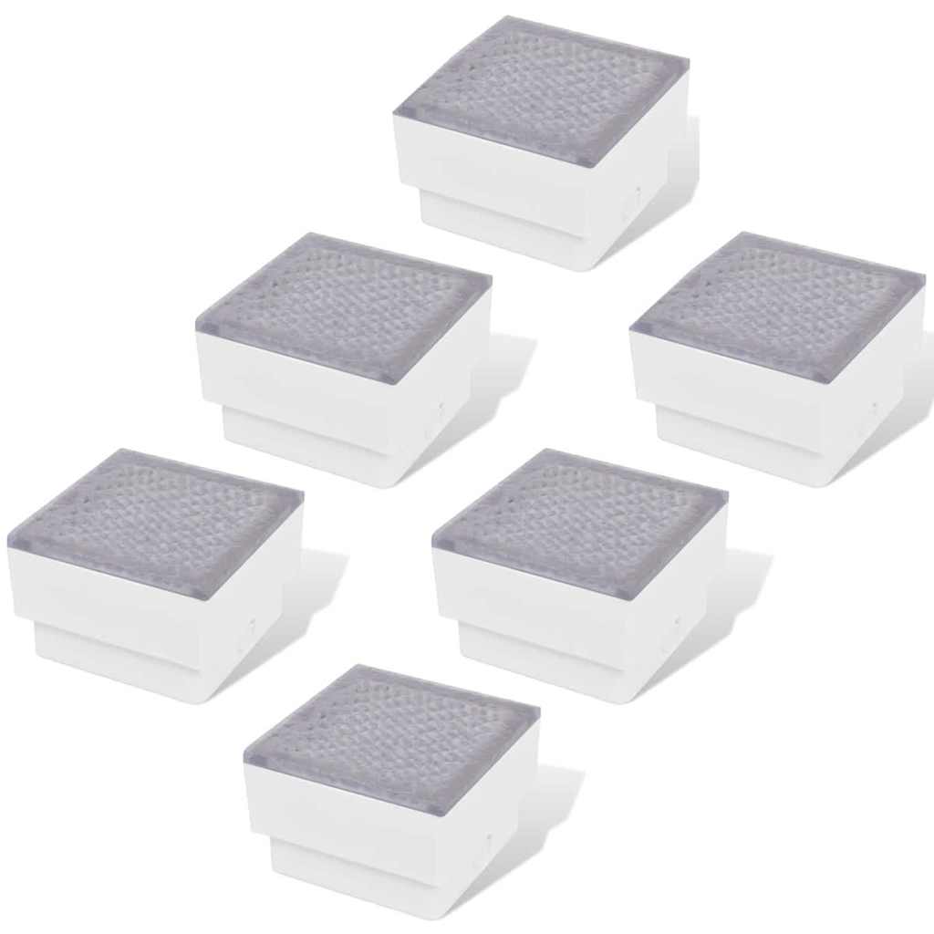vidaXL LED Inground Lights 6 pcs 100x100x68 mm - White