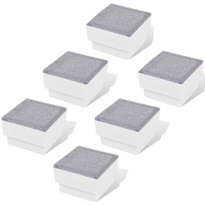 vidaXL LED Inground Lights 6 pcs 100x100x68 mm - White