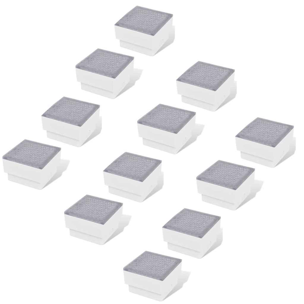 vidaXL LED Inground Lights 12 pcs 100x100x68 mm - White