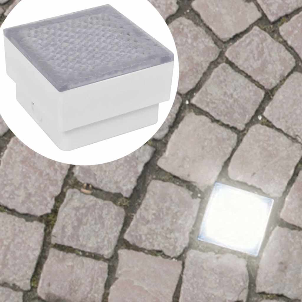 vidaXL LED Inground Lights 12 pcs 100x100x68 mm - White