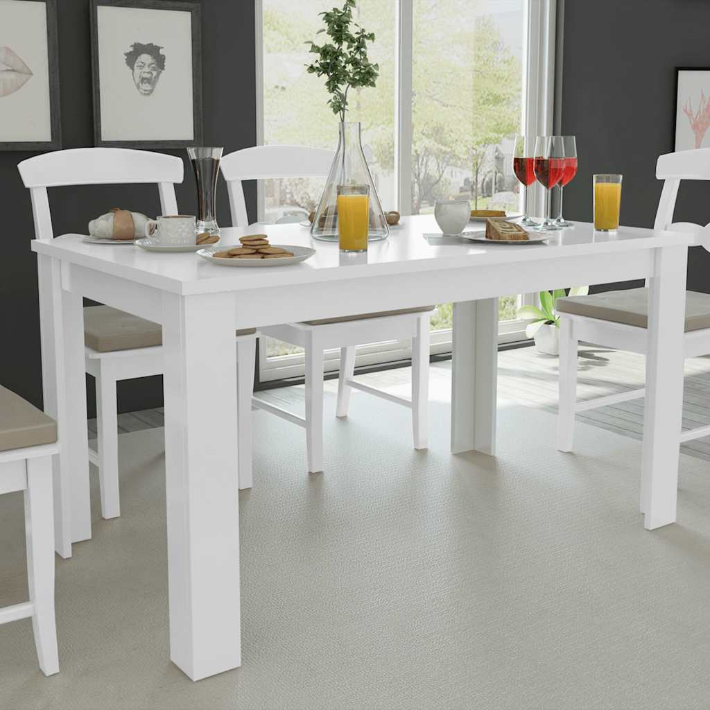 243056 vidaXL Dining Table 140x80x75 cm White