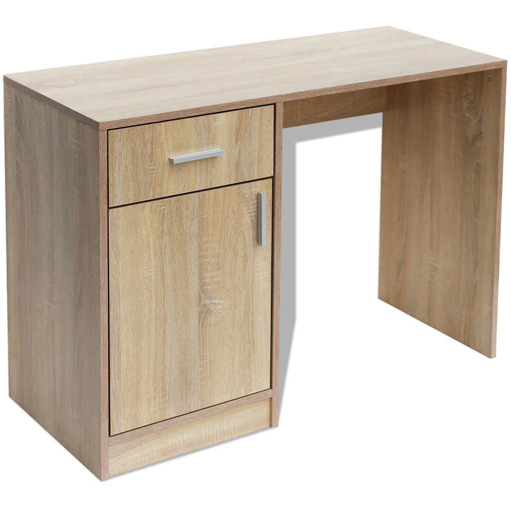 vidaXL Desk with Drawer and Cabinet Oak 100x40x73 cm - Brown