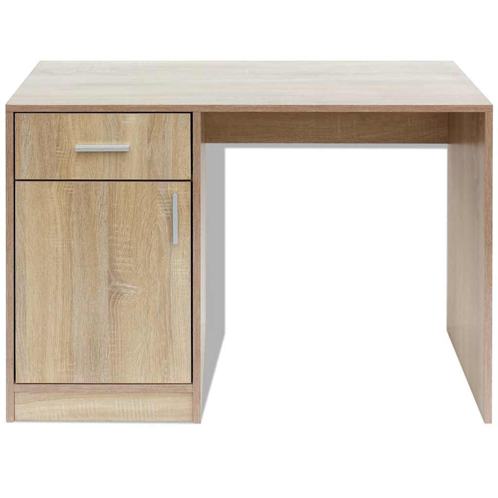 vidaXL Desk with Drawer and Cabinet Oak 100x40x73 cm - Brown