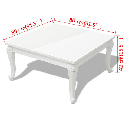 243379 vidaXL Coffee Table 80x80x42 cm High Gloss White