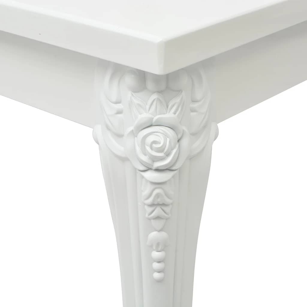 243383 vidaXL Dining Table 116x66x76 cm High Gloss White