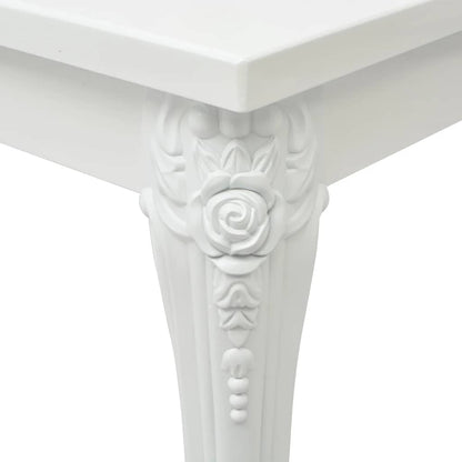 243383 vidaXL Dining Table 116x66x76 cm High Gloss White
