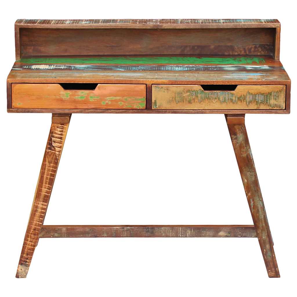 243270 vidaXL Desk Solid Reclaimed Wood - Multicolour - 100 x 45 x 90 cm