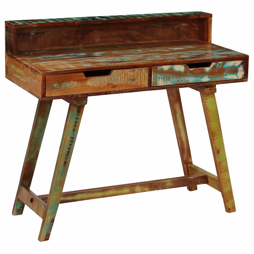 243270 vidaXL Desk Solid Reclaimed Wood - Multicolour - 100 x 45 x 90 cm