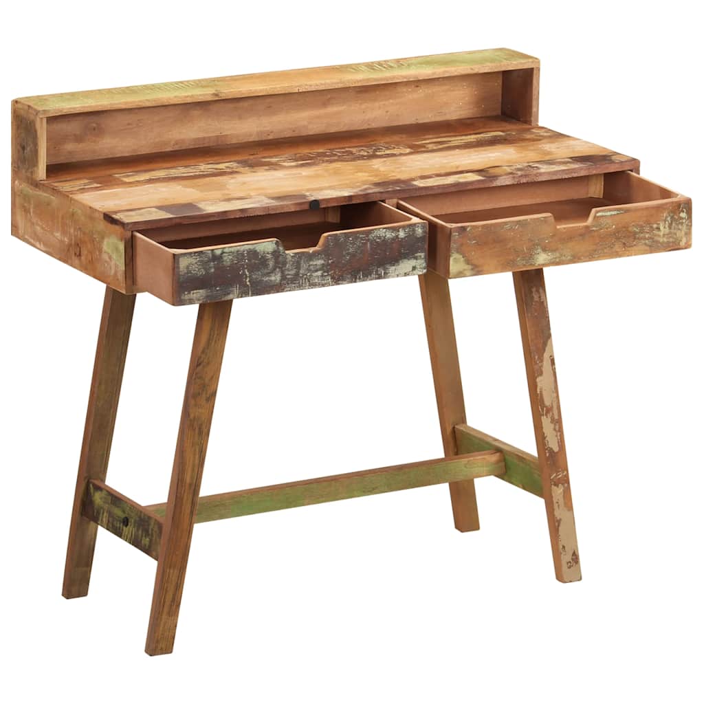 243270 vidaXL Desk Solid Reclaimed Wood - Multicolour - 100 x 45 x 90 cm