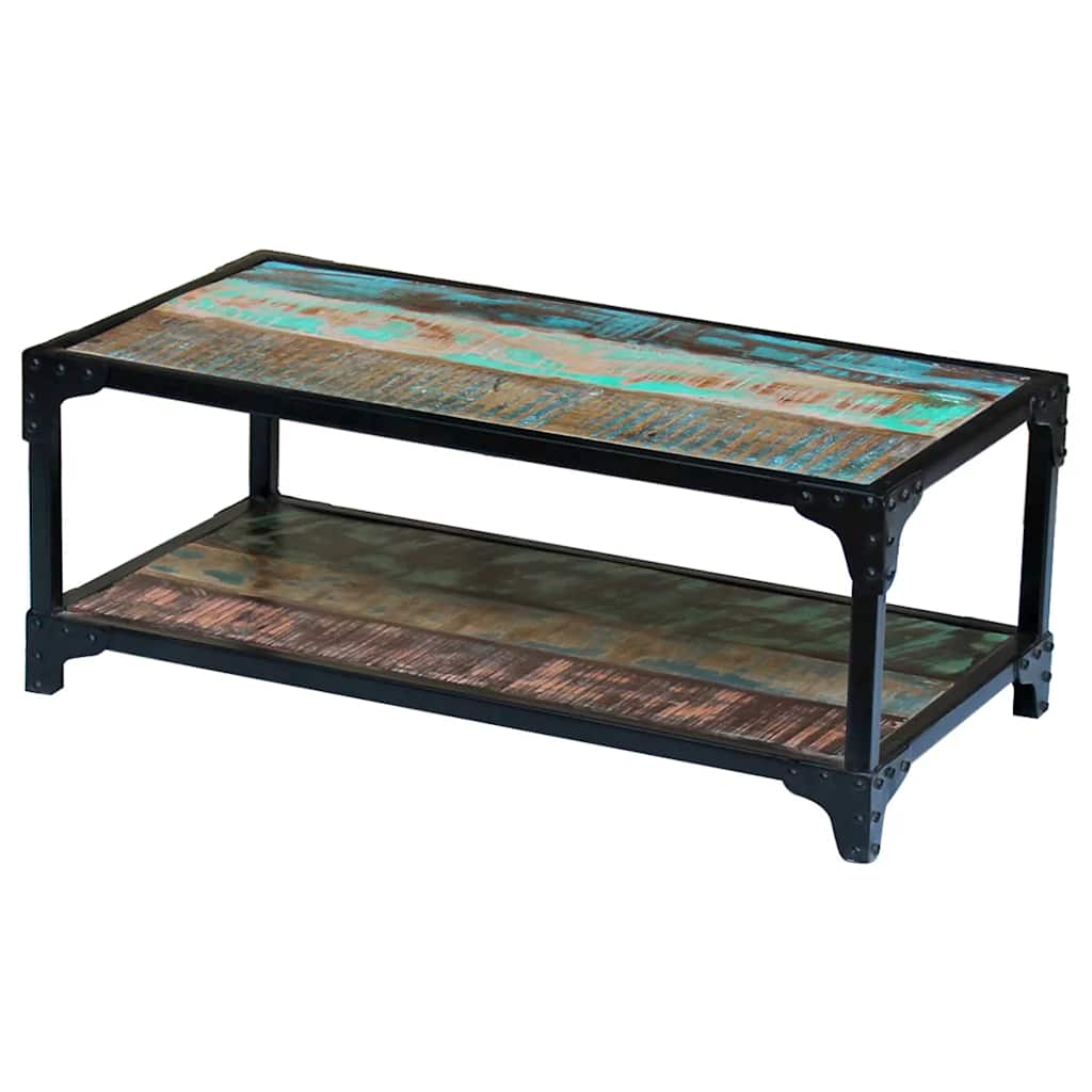 vidaXL Coffee Table Solid Reclaimed Wood - Multicolour - 90 x 45 x 35 cm